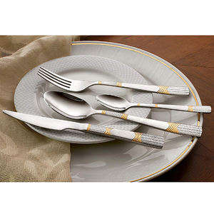 Ensemble de couverts de conception sud-Western, ustensiles à usage multiple pour la maison et le bureau, finitions en nickel, acier inoxydable, métal, taille Standard - Product Image 2