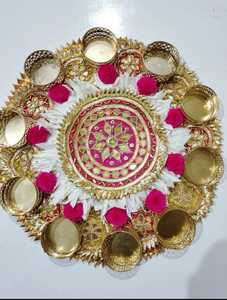 Diwali ดอกไม้เป็นของขวัญแต่งงานที่ทำด้วยมือของตกแต่งบ้านที่วางเทียนบนโต๊ะชา - Product Image 2