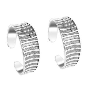 NOVAMART Fine 925 Sterling Silver Line <b>Toe</b> <b>Rings</b> Engagement/Wedding Pair with Diamond and Zircon Stone <b>Gold</b> Material Wholesale E - Product Image 1