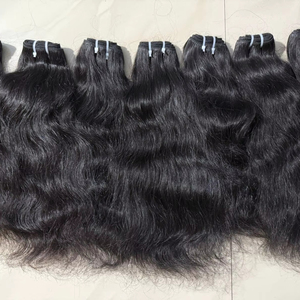 Extensions de cheveux humains vierges bruts non traités indiens, couleur naturelle, ondulation corporelle, paquet avec rebond, 100g, double trame machine - Product Image 1