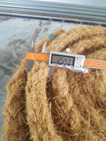 Corde en fibre de coco 100 % naturelle de haute qualité, écologique, biodégradable, pour l'agriculture et la décoration intérieure, certifiée ISO, en rouleaux, longueur personnalisable