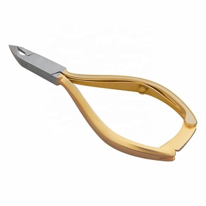 Stainless steel cuticle nipper with lock in gold - Product Image 1