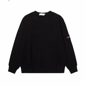 เสื้อสเวตเตอร์แนววินเทจแฟชั่นซักด้วยหินเสื้อสเวตเตอร์แนวสตรีทเฟรนช์เทอร์รี่เสื้อสเวตเชิ้ตคอกลมแขนเสื้อมียี่ห้อ - Product Image 3