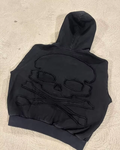 Sweat à capuche brodé personnalisé pour hommes 100% coton Sweat à capuche zippé Streetwear Zip-up Sun faded Oversized for Puff Print Zipper Hoodies - Product Image 4