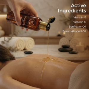 Huile de massage raffermissante anti-âge à la vitamine C, au parfum d'argan doux, pour tous types de peaux, taille personnalisable, fabrication OEM ODM, marque privée - Product Image 4