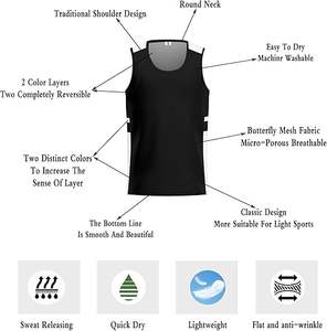 Maillots de basket-ball réversibles en mesh pour hommes de qualité supérieure, maillots de sport athlétiques - Product Image 4