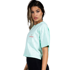 Camiseta de Mujer, Color Personalizado, 100% Algodón, Estilo Hip Hop, Corte Ajustado, Secado Rápido, Cuello Redondo, Cierre de Botones, Diseño de Parches, Oferta de Invierno - Product Image 4