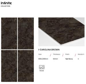 Carrelage en porcelaine vitrifiée poli brillant effet marbre design moderne 600x1200mm, résistant aux acides et à la chaleur pour la maison - Product Image 4