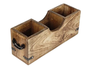 Unique Decorative Kitchen Organizer for Storage Handmade Mango <b>Wood</b> Serving Caddy Tableware Cutlery Office Use - Product Image 2
