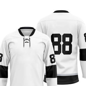 Camiseta de hockey sobre hielo de sublimación personalizada de alta calidad, camiseta de equipo personalizada de manga larga con cuello en V, ropa de hockey sobre hielo al por mayor - Product Image 6