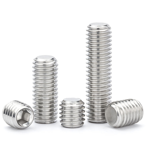 Juego de tornillos de máquina sin cabeza de acero inoxidable 304 con punta plana, hexagonales, M2 M3 M4 M5 M6-M10 M16, sistema métrico, tornillo de sujeción - Product Image 1