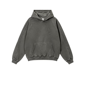 Vente en gros de pull de haute qualité avec logo personnalisé, sweat à capuche 100% coton vierge, sweat uni surdimensionné pour hommes, sweat à capuche délavé à l'acide pour hommes - Product Image 4