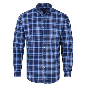 ชุดเดรสแขนยาวสำหรับผู้ชาย, เสื้อเชิ้ตลำลองผ้าย่นไม่ยับง่ายระบายอากาศได้ดี S-8XL ฤดูใบไม้ผลิ - Product Image 1