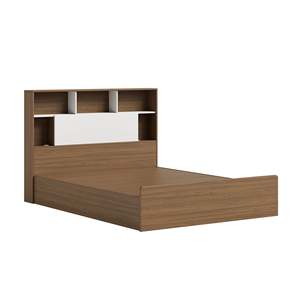 Hydraulic Storage Bed Frame with Integrated <b>Bookcase</b> Headboard, Lift Up Platform Bed with Hidden Storage Compartment, Modern Woo - Product Image 5
