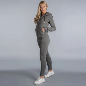 Mujeres Sin cuerda Moda Mujer Sudadera con capucha y pantalones para correr Conjunto Top Pantalones Trajes Logo Trajes deportivos Sudadera con capucha de lana al por mayor - Product Image 1