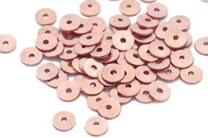 Plaqué or brossé taille 6mm disque plat en forme de perle métallique et composants métalliques pour la fabrication de bijoux et breloque en perle métallique - Product Image 2