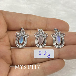 Fantástico colgante fino de plata 925 con piedras preciosas naturales, regalo de joyería hecho a mano para ella, venta al por mayor para mujeres - Product Image 1