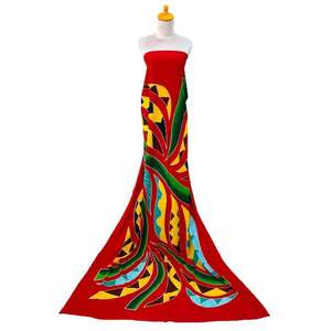 Sarong de plage une pièce en rayonne 100% Style d'ornements floraux peints à la main inspiré de Bali - Product Image 2