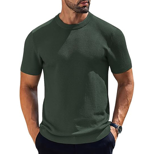Camiseta de Hombre 100% Algodón Personalizada al por Mayor OEM/ODM, Camisetas Polo Verdes para Hombre, Camiseta Lisa de Algodón de Alta Calidad para Hombre con Logotipo Impreso - Product Image 1