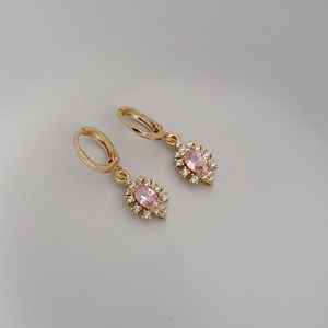 Boucles d'oreilles clous en saphir rose certifiées IGI, plaquées or rose 18 carats, argent sterling 925, design filigrané vintage, cadeau d'anniversaire - Product Image 1