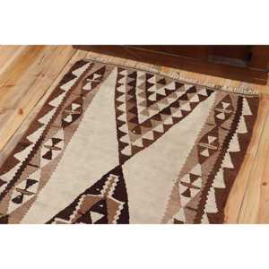 3x10.3 ft Turkish Rug, Kilim Rug, <b>Brown</b> Moroccan Rug <b>Wool</b> - Product Image 5