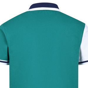 Hombre Casual 100% Algodón de alta calidad Color verde azulado Bloque Polo Manga Media Ecológico Patrón Sólido Liso - Product Image 5