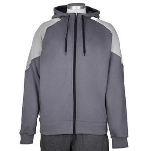 เสื้อฮู้ดผ้าคอตตอน/โพลีเอสเตอร์มีฮู้ดสำหรับฝึกซ้อมวิ่งสไตล์ใหม่มีซิปเต็มรูปแบบสำหรับใส่วิ่ง - Product Image 1