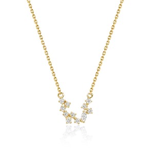 Encantador collar con racimo de diamantes redondos y marquise de 0.15 ct D-F VVS1-VS2, diamantes cultivados en laboratorio en oro amarillo de 18 quilates, ideal para bodas y fiestas. - Product Image 1