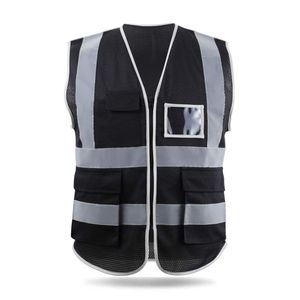 Gilet de sécurité haute visibilité pour l'hiver, fermeture éclair sur le devant, bandes réfléchissantes, polyester, unisexe, construction - Product Image 4