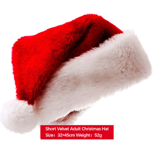 Sombrero de Navidad Sombrero de terciopelo corto de terciopelo largo Nueva FIESTA DE Navidad sombrero de santa de Navidad - Product Image 4