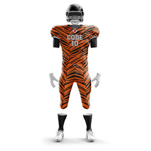 OEM 2025 Equipo Color Uniforme de fútbol americano de alta calidad 100% Poliéster Transpirable Mangas cortas Tallas grandes Conjuntos sublimados - Product Image 5