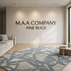 Tapis d'intérieur modernes à motifs géométriques en laine/soie tuftés à la main, avec coussinets antidérapants et support en jute écologique, pour la maison et la prière - Product Image 2