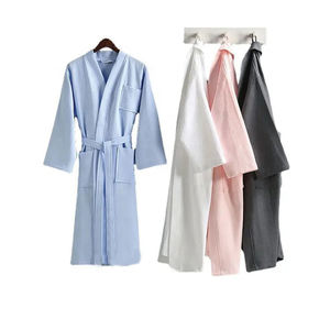 Hotel Spa Baño Batas Waffle Collar Microfibra Waffle Albornoz - Product Image 1