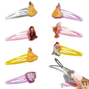 Pinces à cheveux en métal personnalisables OEM/ODM, lot de 6, style Noël mignon, breloques Princesse Bella, accessoires pour cheveux à clipser, prix direct usine - Product Image 3