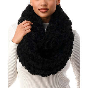 Marcus Adler Women's Ultra Soft Infinity Scarf Ombre Faux Fur in Black Regular Size - Product Image 1