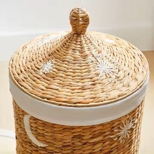 Cesta de jacinto de agua hecha a mano Natural ecológico decorativo ligero duradero organizador de almacenamiento de Vietnam - Product Image 4