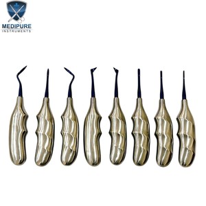 Elevadores de Raíz Dentales para Cirugía Oral con Mangos Ergonómicos de Color Dorado Utilizados para Aflojar Dientes, Instrumentos Dentales - Product Image 6