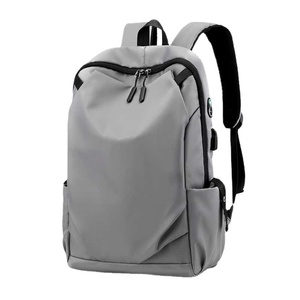 Minimalist Nylon Backpack Large Capacity Waterproof Design Unisex Softback Style Gray Color for Work and School - Product Image 1
