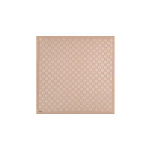 Mink 100x100 Checkered Monogram Silk-Cotton <b>Square</b> <b>Scarf</b> - Product Image 1