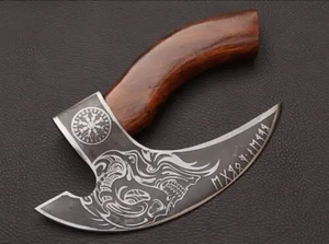 Couteau à pizza en acier au carbone de qualité industrielle de Steel Craft International, manche en bois antidérapant, résistant au four, pour une coupe parfaite, tête de hache - Product Image 3