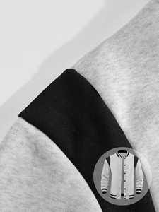 Blouson universitaire personnalisé gris et noir pour homme, en coton brodé, style baseball, uniforme universitaire, streetwear, vêtement d'extérieur, OEM ODM, vente en gros - Product Image 5