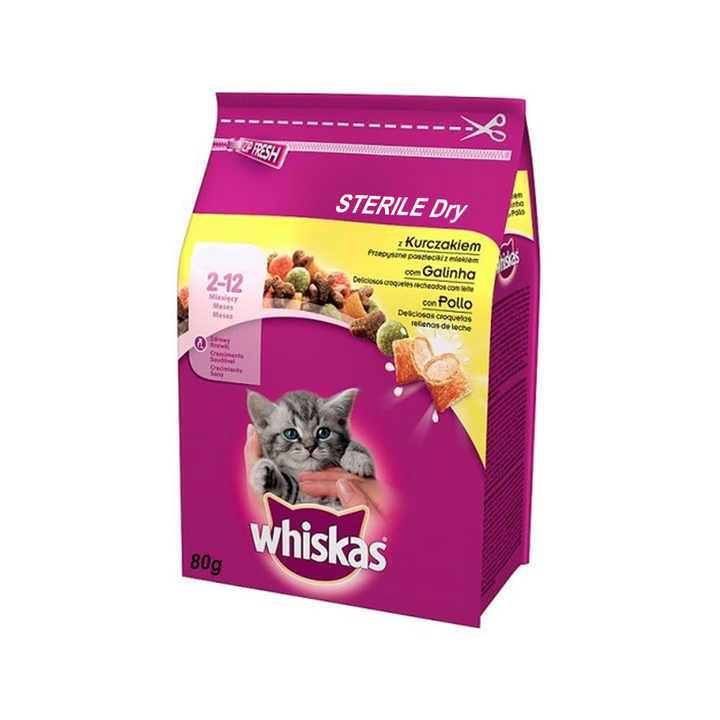 Whiskas Sterile Dry Cat Food With Delicious Chicken 800g Buy Protein