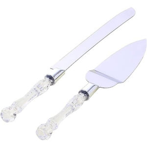 Articles les plus vendus spatule en argent de mariage de Style européen avec couteau à gâteau et serveur à poignée pliée pour la fête de noël - Product Image 4