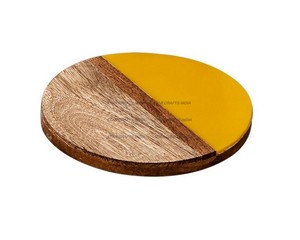 Vente en gros de sous-verres carrés en bois d'acacia avec épissage en marbre, tapis et tampons personnalisables pour bar et maison créative - Product Image 5