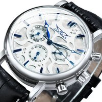 Jaragar 6348 marque hommes automatique auto vent montre mécanique 3 cadrans calendrier mains Simple affaires bracelet en cuir montre-bracelet