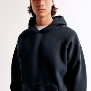 Sudadera con capucha para hombre de marca Vintage 2025, ajuste holgado, 100% de algodón, teñido liso, negro, bordado, Technics, suministro ODM para invierno - Product Image 4