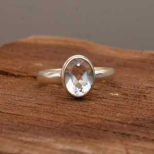 Handmade Designer 925 Sterling Silver Fine Jewelry <b>Ring</b> Customized Natural <b>Crystal</b> Quartz Gemstone Eternity Bezel Setting - Product Image 1