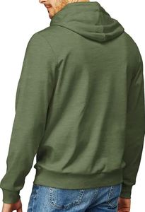 Sudadera con capucha de manga larga XL personalizada 100% algodón para hombre, jersey de gran tamaño con cremallera, ropa deportiva de lana de invierno, logotipo impreso ODM - Product Image 3