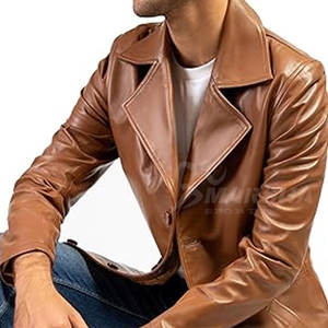 Manteau en cuir d'hiver de qualité supérieure Une pièce Concevez votre propre manteau en cuir à manches longues - Product Image 5