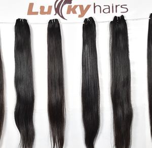 Extensions de cheveux humains du temple indien Remy à double trame alignée sur les cuticules non traitées couleur naturelle noire de la machine des vendeurs - Product Image 5